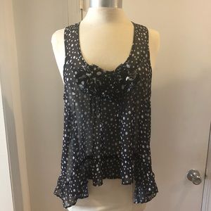 Living Doll Polka Dot Sheer Blouse-Size Small